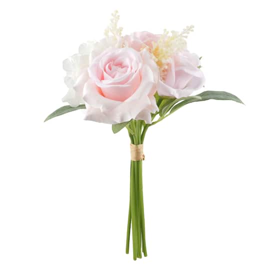 Pink &#x26; Cream Rose, Hydrangea &#x26; Baby&#x27;s Breath Bundle by Ashland&#xAE;